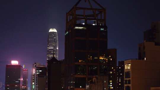香港城市夜景航拍