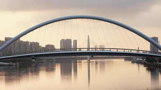 广州海心桥日出视频素材模板下载