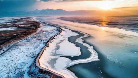 冬天青海湖风景