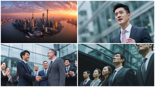 商务合作商务人士商务签约商务握手商务办公