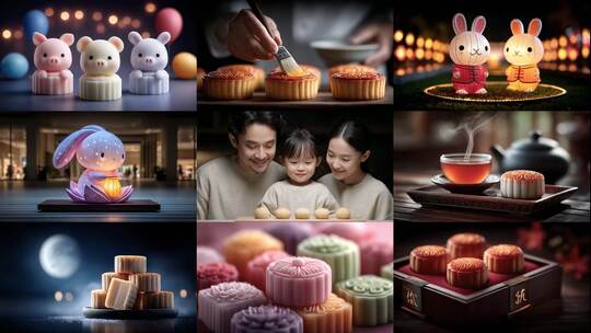 中秋中秋月饼情意浓阖家团圆夜高清在线视频素材下载
