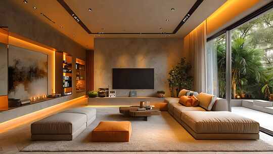 温馨现代的室内 高档别墅欧美风房产家居