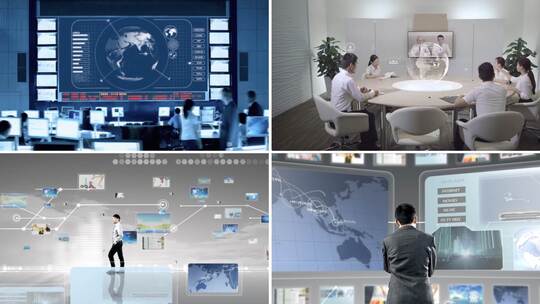 合作共赢科技互联网商务会议室成功人士企业视频素材模板下载