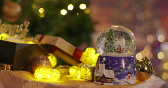 唯美欧美圣诞节氛围客厅装扮布置水晶球合集