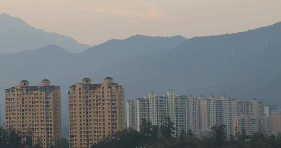 清晨福建龙岩漳平市城市远景