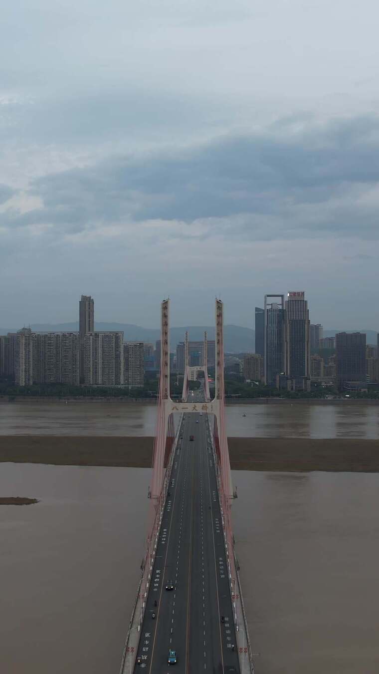 八一大桥城市高空俯瞰