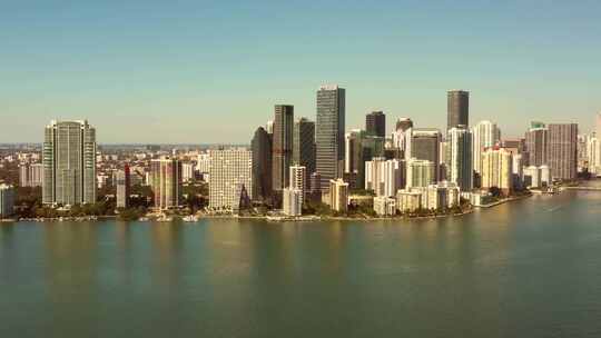 空中游览迈阿密布里克尔城市景观