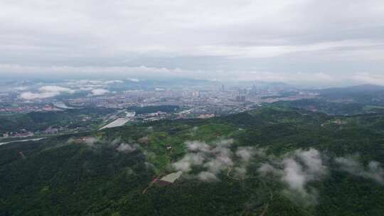 浙江宁波宁海雨后风景航拍