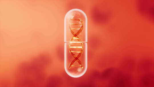 DNA与生物制药概念3D渲染