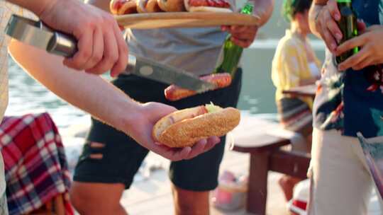 热狗， Bbq，烹饪，派对