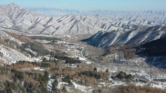 （航拍）森林雪景