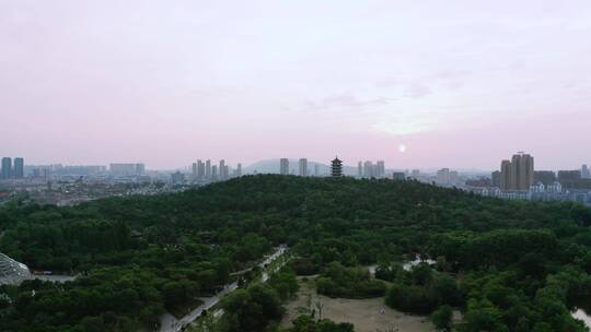 安徽蚌埠张公湖落日风景