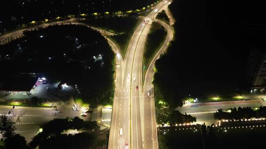 4K重庆北碚高速路夜景车流航拍延时