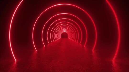 3D动画中的红灯隧道