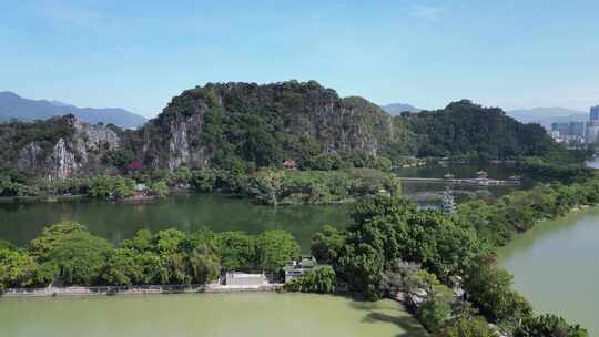 航拍广东肇庆七星岩景区