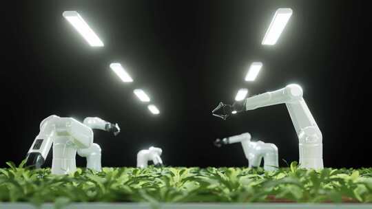室内蔬菜种植机械臂采摘未来农业宣传片