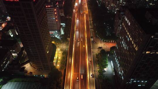 上海中环线夜景航拍