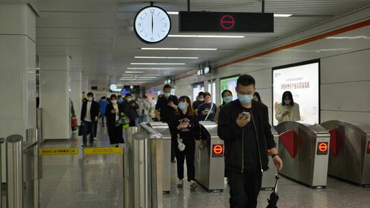 城市地铁人流视频素材模板下载