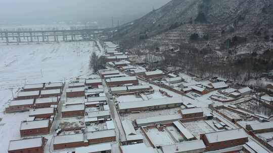 4K航拍北方雪景农村