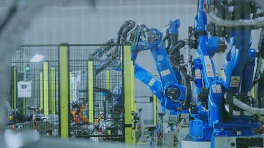 汽车工厂自动化机械臂生产线视频合集