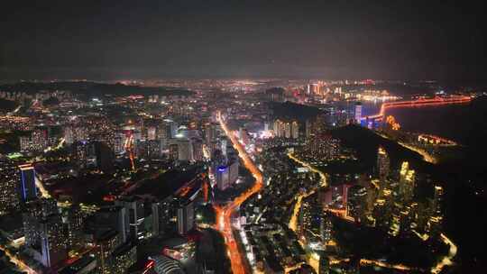 城市夜景航拍 城市夜景