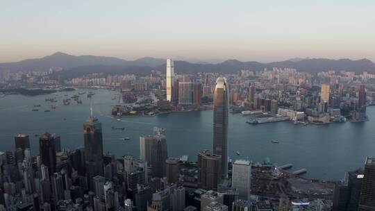 香港市中心全景-航拍4k