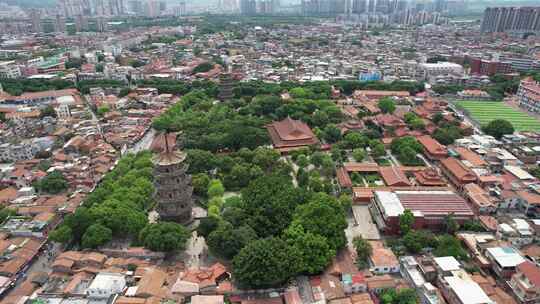 福建泉州古西街钟楼开元寺航拍