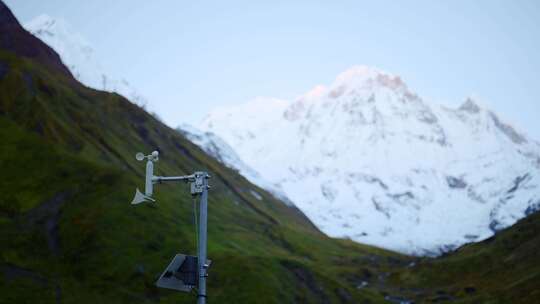 山，冬天，雪，天气仪器