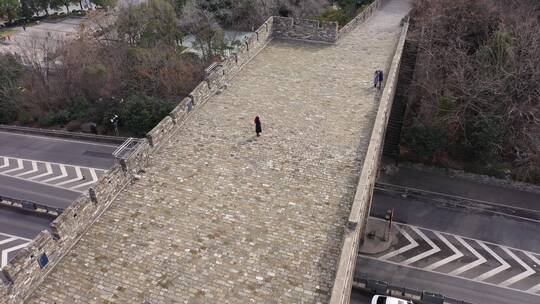 南京古城墙中山门航拍视频素材模板下载