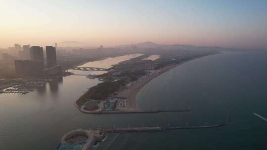 山东日照万平口海滨风景区4A景区航拍