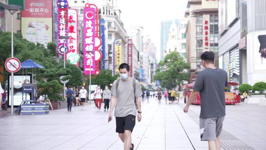 浦西南京路步行街空镜