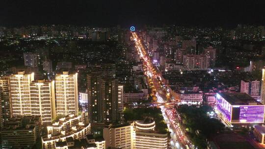 【精品】海南省海口市车流城市夜景