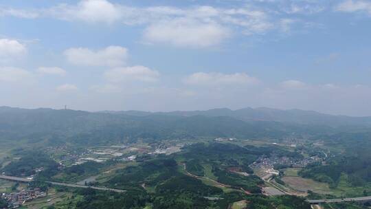 大自然山川蓝天白云航拍