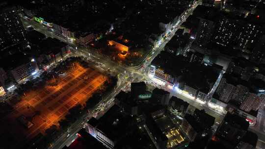 东莞虎门夜景航拍虎门镇夜景城市建筑风光