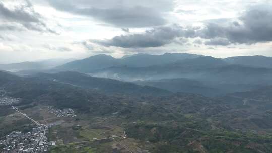 航拍福建龙岩四堡镇