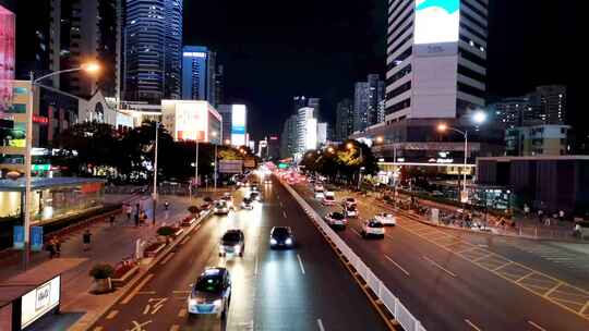 实拍城市夜景车流延时