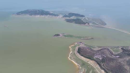 上饶市鄱阳县长山岛鄱阳湖湿地航拍自然风光