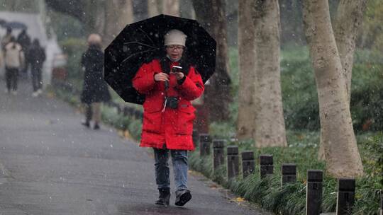 杭州西湖雪景苏堤视频素材模板下载