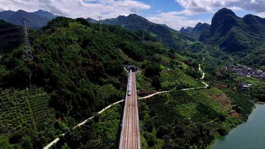 高铁 动车 和谐号 复兴号 航拍4K