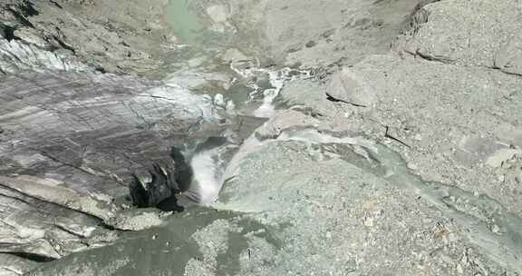 瀑布，特特曼冰川，冰川水，水