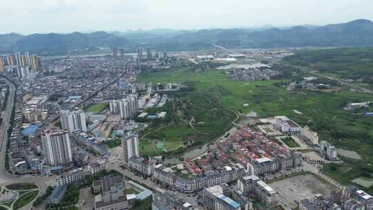 航拍广西柳州地区象州市