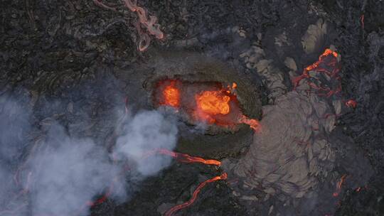 无人机拍摄火山喷发