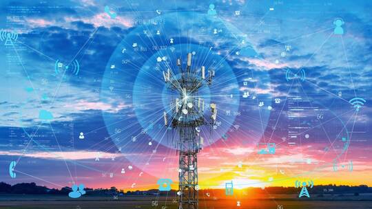 5g移动信号塔网络数据接收传输视频素材模板下载