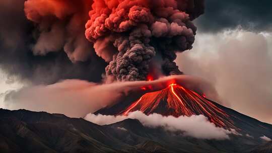 火山喷发壮丽景观