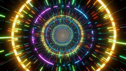 动感彩色光线隧道背景素材
