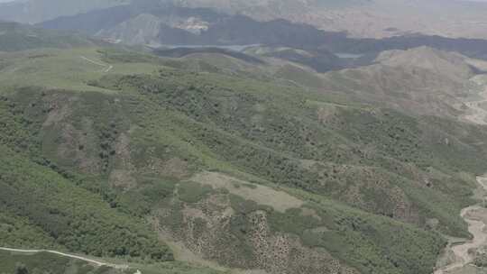 航拍内蒙古呼和浩特敕勒川高山草原夏季风光