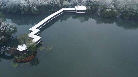 杭州西湖浴鹄湾雪景