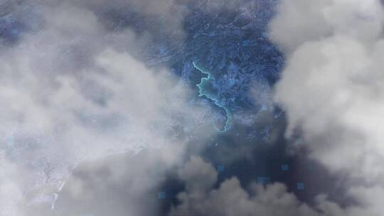 阳江市地图-云雾俯冲勾勒轮廓