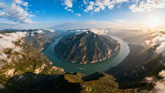 长江三峡壮丽风光全景