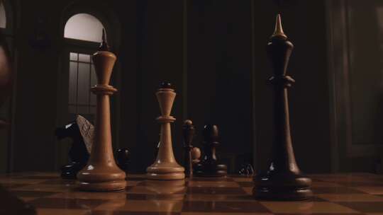 国际象棋棋子特写视频素材模板下载
